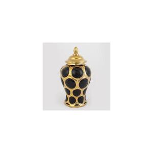 Eurolamp Keramická váza 27,6x15 cm zlatá/černá