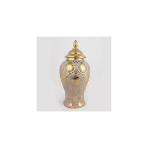 Eurolamp Keramická váza 33,8x16 cm zlatá/stříbrná