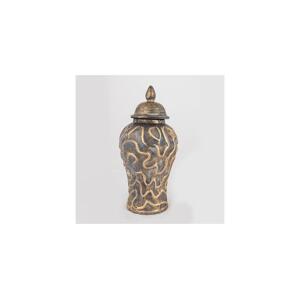 Eurolamp Keramická váza 33,5x16 cm zlatá/šedá