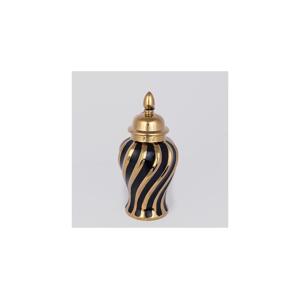 Eurolamp Keramická váza 30x14,8 cm zlatá/černá