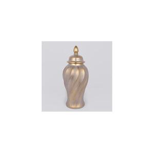 Eurolamp Keramická váza 40,8x17,5 cm zlatá/šedá