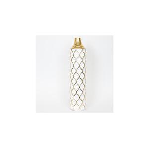 Eurolamp Kovová váza 60,5x14 cm bílá/zlatá