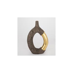 Eurolamp Keramická váza 38,5x26,5x9,5 cm hnědá/zlatá