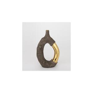 Eurolamp Keramická váza 31,5x20x8 cm hnědá/zlatá