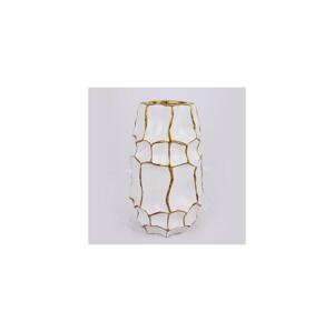 Eurolamp Keramická váza 25x14,5 cm zlatá/bílá