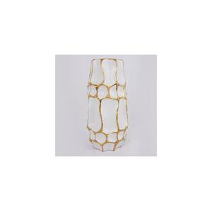 Eurolamp Keramická váza 31,5x15,5 cm zlatá/bílá