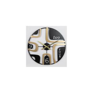 Eurolamp Nástěnné hodiny 1xAA pr. 60 cm černá/zlatá