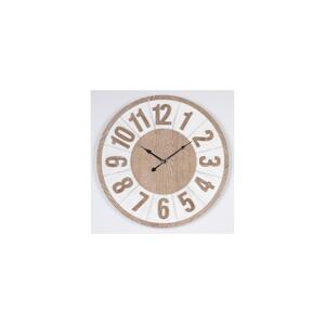 Eurolamp Nástěnné hodiny 1xAA pr. 60 cm béžová/bílá