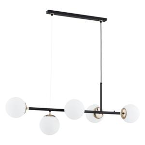 Lustr na lanku DANSA 5xE14/10W/230V černá/zlatá