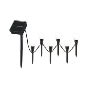 LED Solární svítidlo KULKI 6xLED/1,2V 600 mAh 4,3 m IP44 černá/bílá