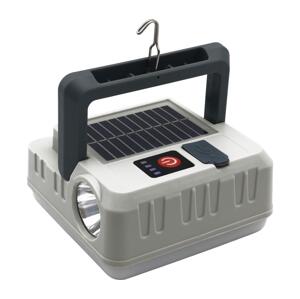 LED Solární lampa s funkcí powerbanky LED/1W/5,5V 8000K IPX4 1200 mAh šedá