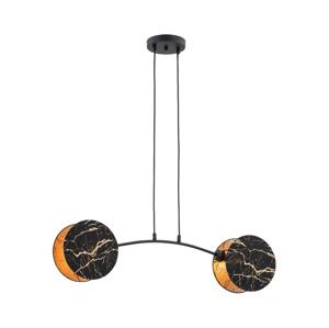 EMIBIG Lustr na lanku MOTIF 2xE27/15W/230V černá/zlatá