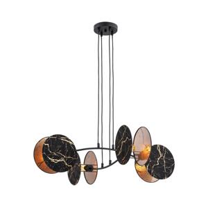 EMIBIG Lustr na lanku MOTIF 4xE27/15W/230V černá/zlatá