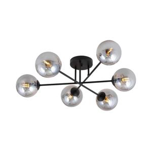 EMIBIG Lustr na tyči ROMA 6xE14/10W/230V černá/kouřová
