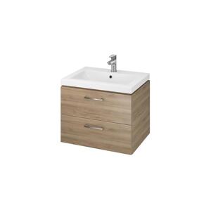 Cersanit Cersanit S801-148-DSM - Závěsná koupelnová skříňka s umyvadlem ELODY 60 cm ořech