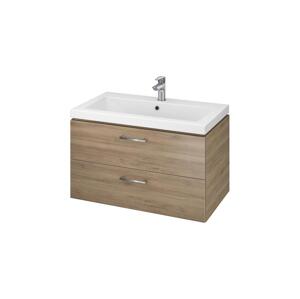 Cersanit Cersanit S801-154-DSM - Závěsná koupelnová skříňka s umyvadlem ELODY 80 cm ořech