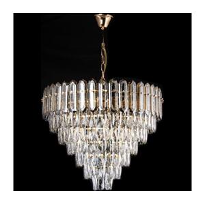 LED Lustr na řetězu 11xE27/60W/230V + 7xLED/6W pr. 60 cm zlatá