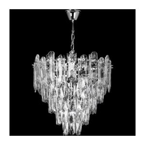LED Lustr na řetězu 7xE27/60W/230V + 4xLED/6W pr. 40 cm lesklý chrom