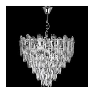 LED Lustr na řetězu 9xE27/60W/230V + 6xLED/6W pr. 50 cm lesklý chrom