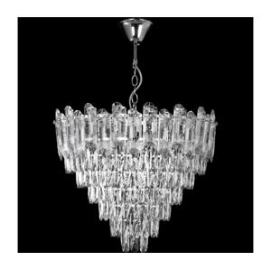 LED Lustr na řetězu 11xE27/60W/230V + 7xLED/6W pr. 60 cm lesklý chrom