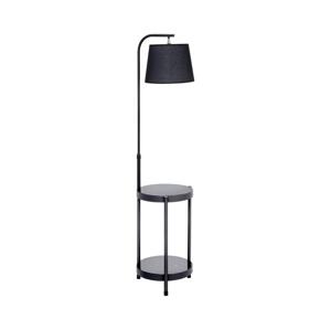 Stojací lampa se stolkem 1xE27/60W/230V USB černá