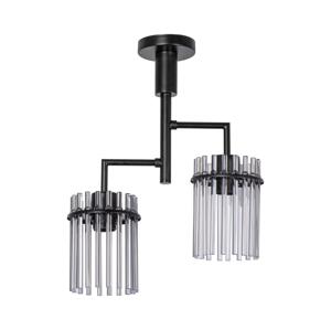 Lustr na tyči 2xE27/60W/230V černá/kouřová