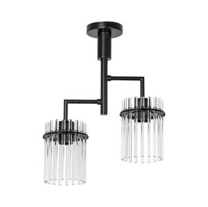 Lustr na tyči 2xE27/60W/230V černá/čirá
