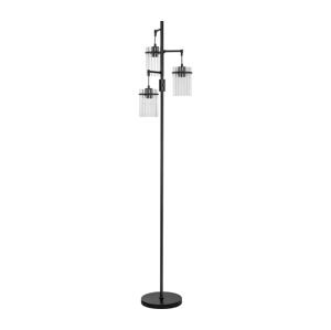 Stojací lampa 3xE27/60W/230V černá/čirá