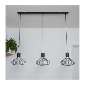 Lustr na lanku SOLANO 3xE27/15W/230V černá/zlatá