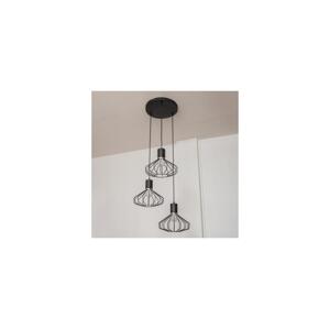 Lustr na lanku SOLANO 3xE27/15W/230V černá/zlatá