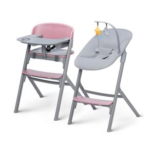 Kinderkraft KINDERKRAFT SELECT-Dětská jídelní židle LIVY Premium Aster pink + lehátko CALMEE