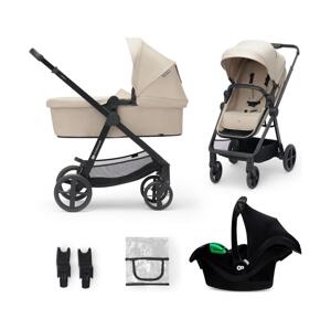 Kinderkraft KINDERKRAFT - Kombinovaný kočárek 3v1 NEWLY Sand beige + autosedačka MINK PRO