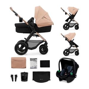 Kinderkraft KINDERKRAFT-Kombinovaný kočárek 3v1 MOOV 2 AIR Sand beige + autosedačka MINK PRO