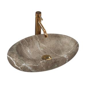 REA-U6650 - Umyvadlo na desku ROXY 31x49 cm keramika/šedá/dekor mramoru REA-U6650