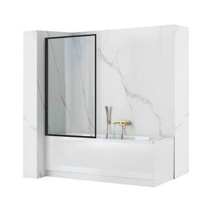 REA-K7390 - Vanová zástěna LAGOS 140x80 cm černá/čirá REA-K7390