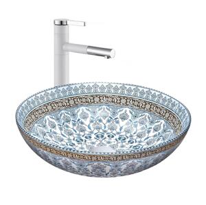 REA-U0267 - Umyvadlo na desku ARTE pr. 40 cm keramika/ornamentální vzor REA-U0267