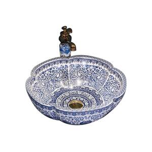 REA-U5666 - Umyvadlo na desku VIVIEN pr. 42,5 cm keramika/ornamentální vzor REA-U5666