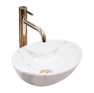 REA-U8014 - Umyvadlo na desku SOFIA MINI 27x34 cm keramika/dekor mramoru REA-U8014