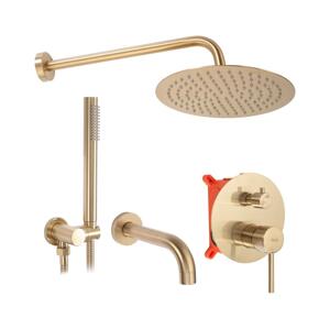 REA-P6609 - Sprchová sada s termostat. podom. baterií LUNGO kartáčovaná zlatá REA-P6609