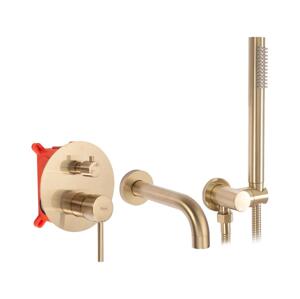 REA-B7503 - Vanová sada s podomítkovou baterií LUNGO broušená zlatá REA-B7503