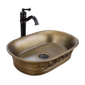 REA-U3305 -  Umyvadlo na desku WILMA RUSTIC 38x55 cm keramika/měděná REA-U3305