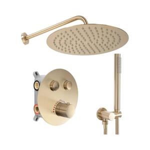 REA-P8551 - Sprchová sada s termostat. podom. baterií LUNGO broušená zlatá REA-P8551