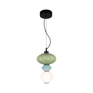 LED Lustr na lanku ASCOLI LED/8W/230V pr. 20 cm zelená/modrá