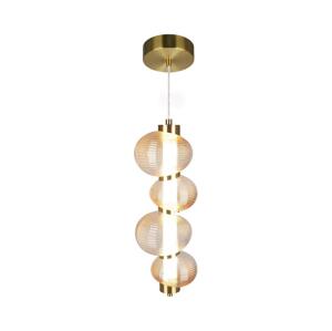 LED Lustr na lanku BOLLA LED/17W/230V pr. 16 cm zlatá/kouřová