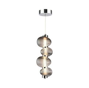 LED Lustr na lanku BOLLA LED/17W/230V pr. 16 cm lesklý chrom/kouřová