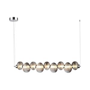 LED Lustr na lanku BOLLA LED/32W/230V lesklý chrom/kouřová