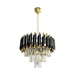 Lustr na řetězu CRISTAL 5xE14/40W/230V zlatá/černá