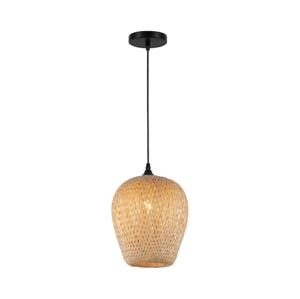 Lustr na lanku ALMA 1xE27/60W/230V pr. 23 cm bambus