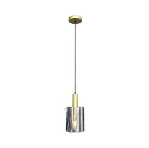Lustr na lanku ARCADIA 1xE27/60W/230V pr. 13 cm zlatá/kouřová