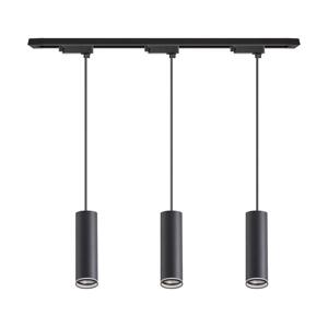 Lustr na lanku v lištovém systému PIPE 3xGU10/10W/230V černá